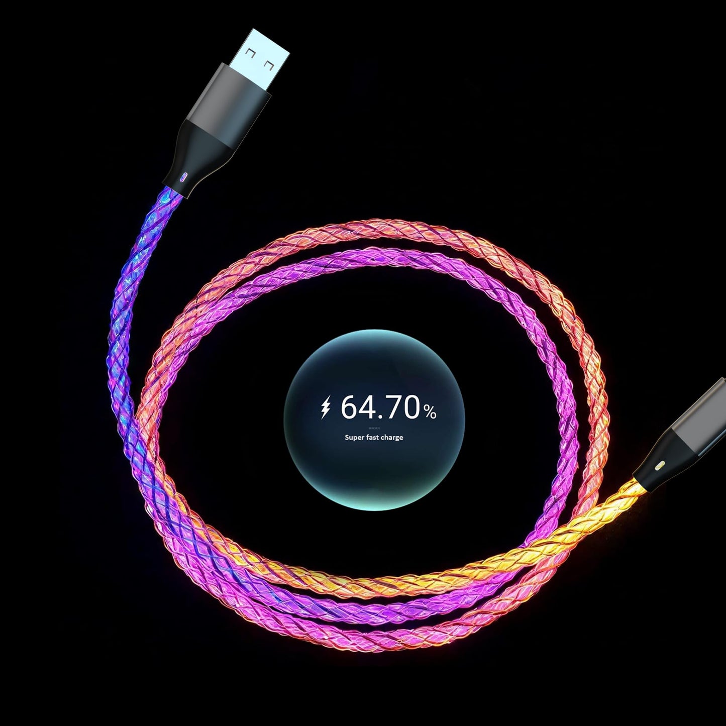 kutethy 8k Luminous Keyboard Data Cable RGB Compatible with All Type-C Devices, Suitable for Magnetic Keyboard