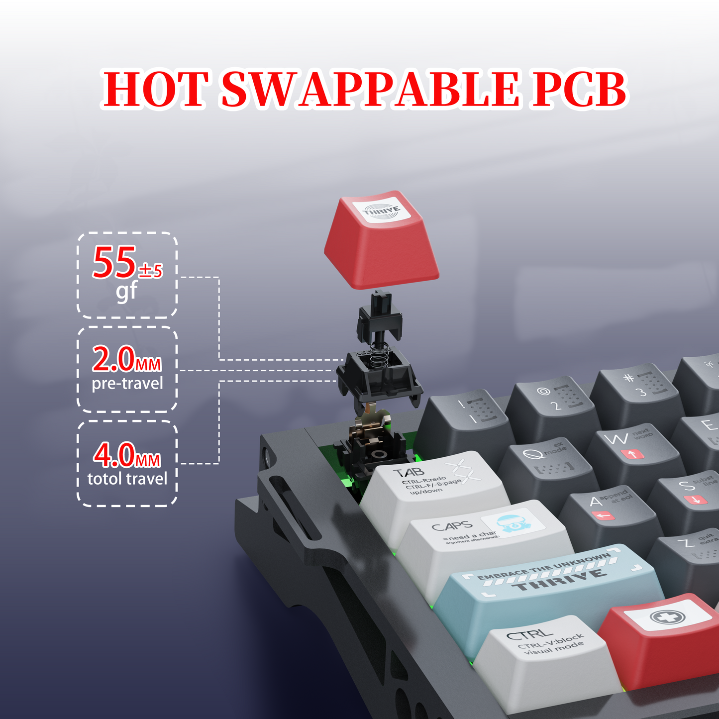 KY67 65% Wireless Mechanical Gaming Keyboard,Gateron Linear Switches