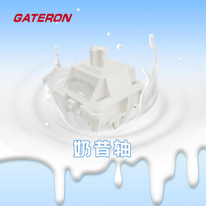 kutethy Gateron Smoothie Keyboard Switches, Linear RGB LED 5 Pin White 22mm Dual-Stage Spring Factory Pre-lubed 40gf Full POM Switches for MX Mechanical Keyboard