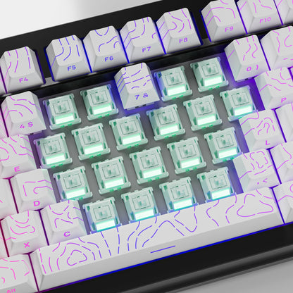 kutethy Gateron Smoothie Keyboard Switches, Linear RGB LED 5 Pin White 22mm Dual-Stage Spring Factory Pre-lubed 40gf Full POM Switches for MX Mechanical Keyboard