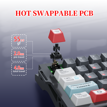 KY67 65% Wireless Mechanical Gaming Keyboard,Gateron Linear Switches