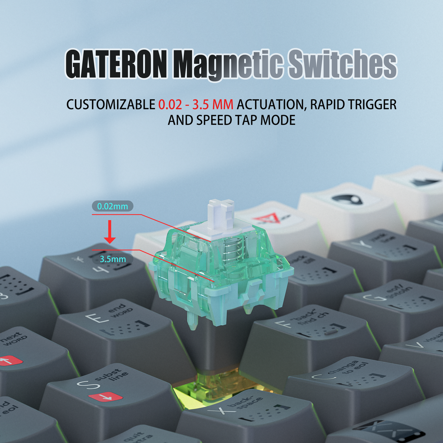 KY67 Pro Gaming Keyboard, 65% RGB Hall Effect Keyboard, 67 Keys with Gateron Magnetic Switches