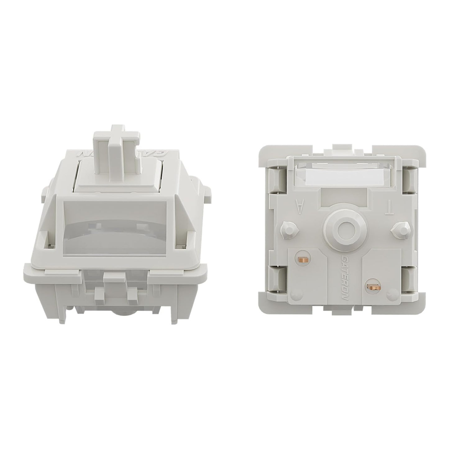 kutethy Gateron Smoothie Keyboard Switches, Linear RGB LED 5 Pin White 22mm Dual-Stage Spring Factory Pre-lubed 40gf Full POM Switches for MX Mechanical Keyboard