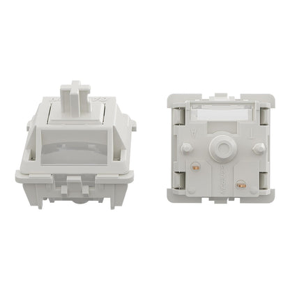 kutethy Gateron Smoothie Keyboard Switches, Linear RGB LED 5 Pin White 22mm Dual-Stage Spring Factory Pre-lubed 40gf Full POM Switches for MX Mechanical Keyboard