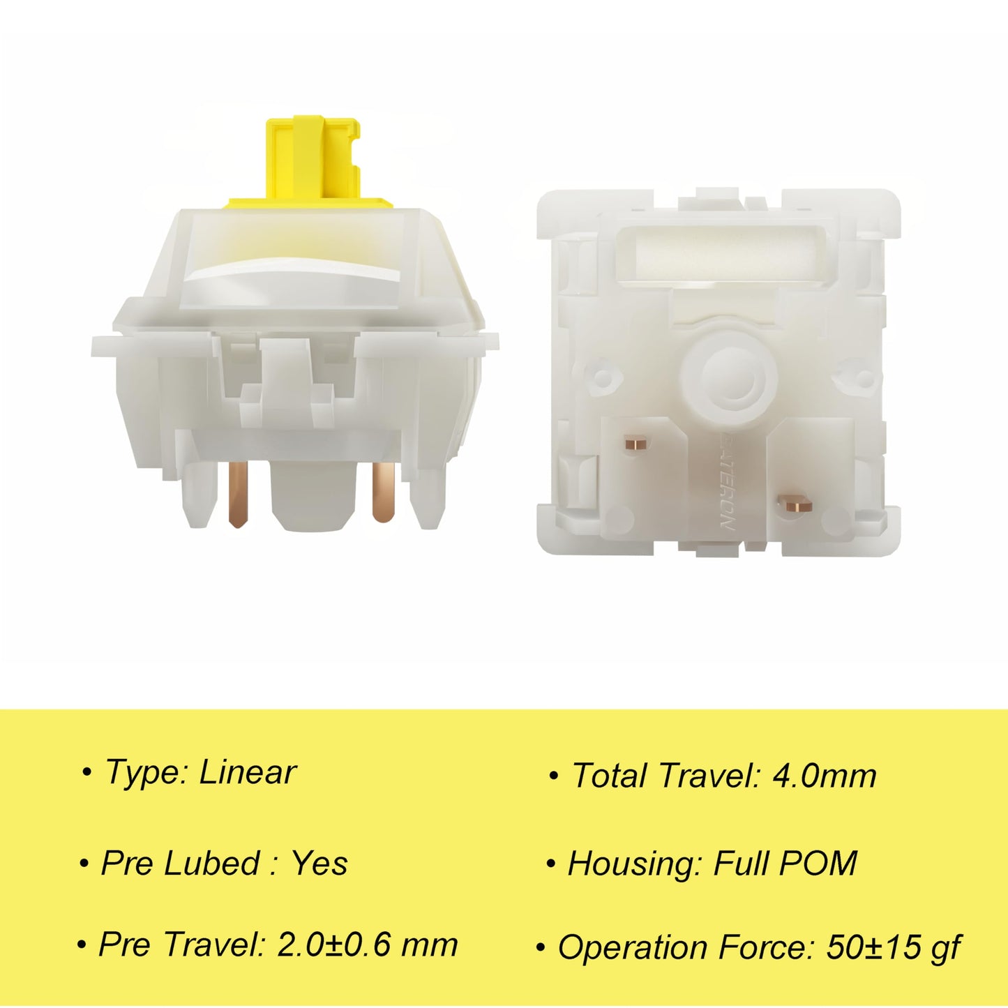 kutethy Gateron Milky Yellow Pro Switches